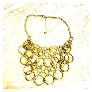 Gold Hoop Linked Necklace
